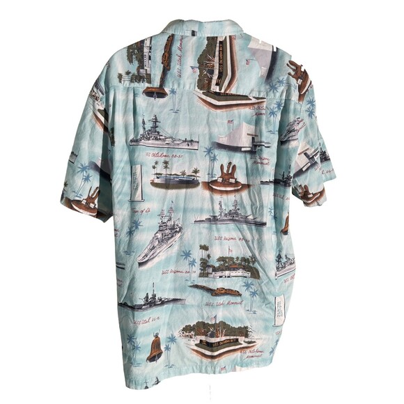 Kalaheo Hawaiian Shirt USS Aircraft Carrier Battleship WWII XL Men Button-Up USA - Picture 3 of 4